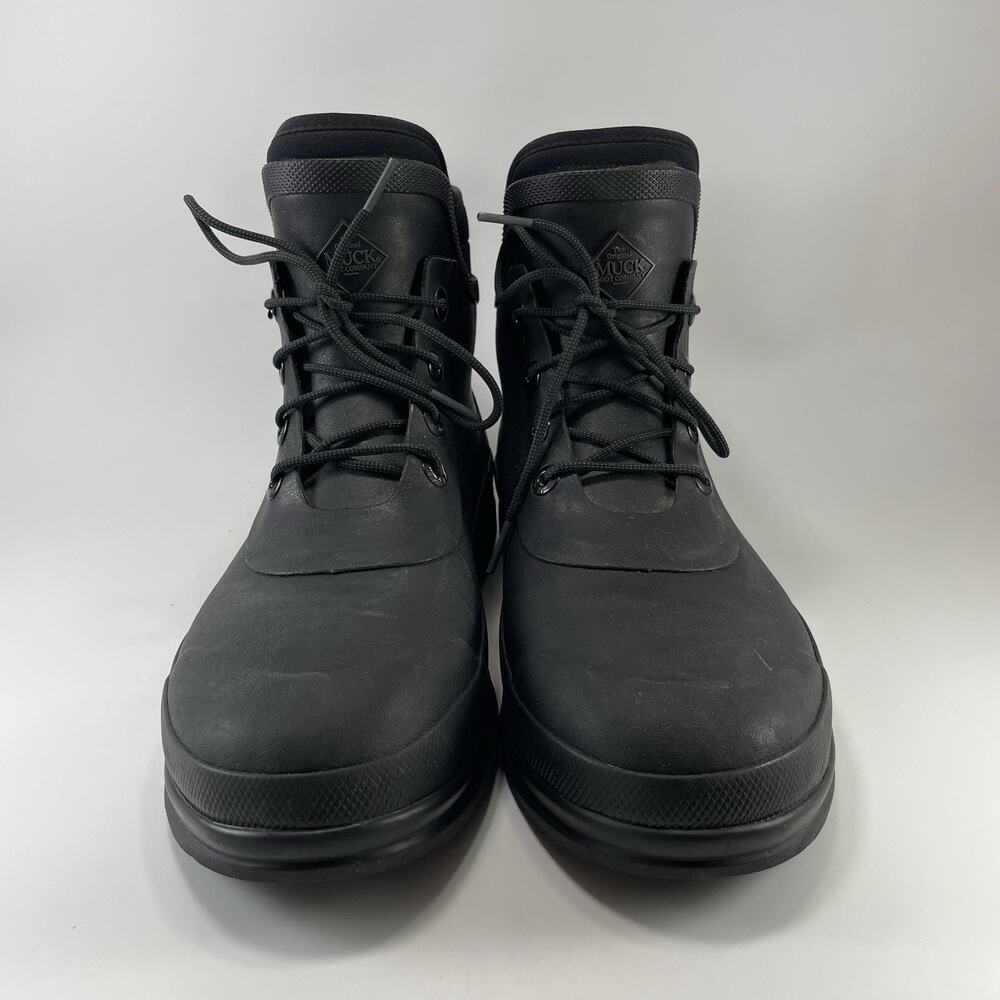 Muck Boots All Cast Lace Up Duck Boot Black Waterproof Neoprene Mens Size 11 - Picture 2 of 13